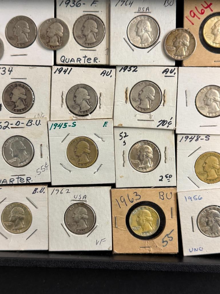 40 Washington Silver Quarters - 3
