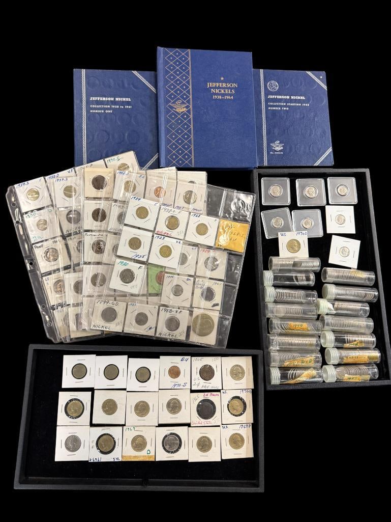 Jefferson Nickels and more: Collection Jefferson Nickels, Buffalo Nickels and more. Some silver War nickels.