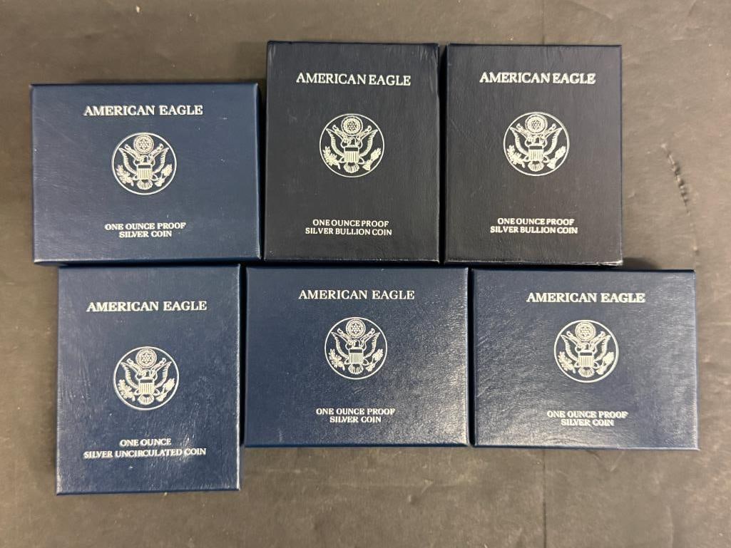 6 U.S. Silver Eagles - 8