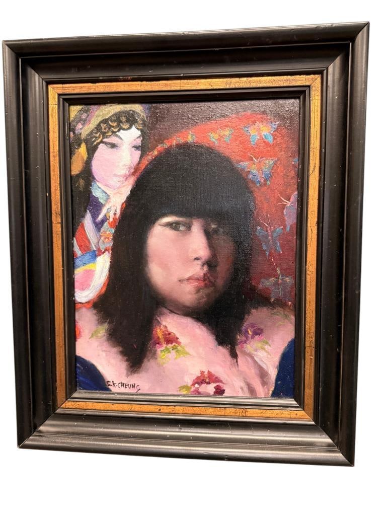 Siu Kui Cheung signed oil on canvas: Siu Kui Cheung signed oil on canvas. Approx. 16 x 12 inches. Frame approx. 21.5 x 18 inches..