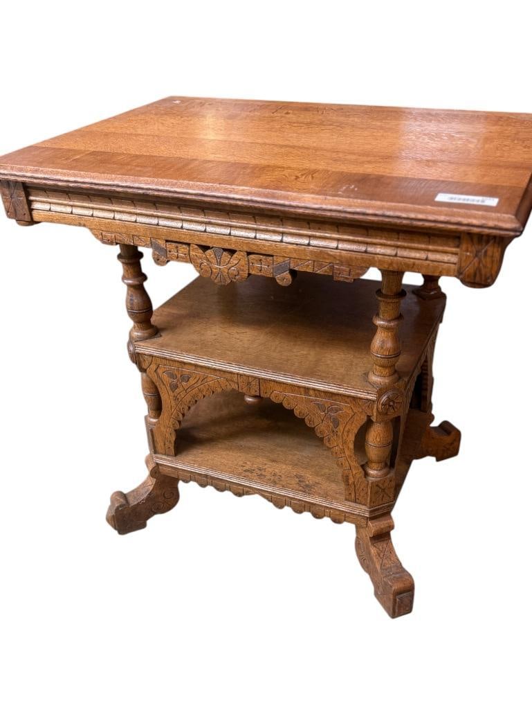 Oak Victorian carved table (1 of 2)