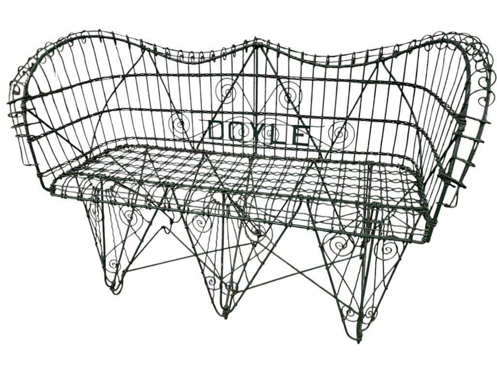 Victorian wire garden bench: Victorian wire garden bench. Approx. 39 x 53 x 20 inches.