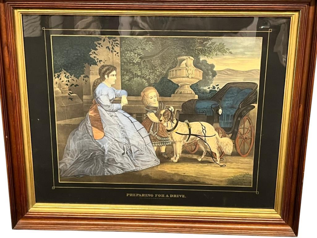 Preparing For a Drive print: Preparing For a Drive print. Approx. 27 x 21 inches. Frame approx. 33 x 27 inches.