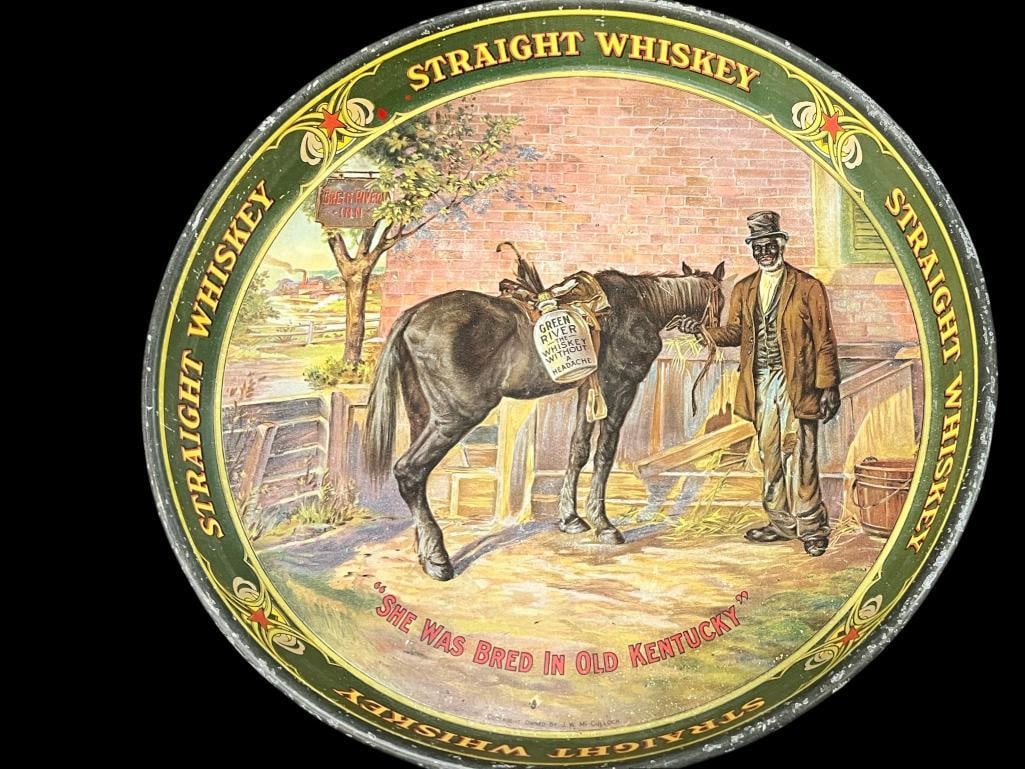 Green River Whiskey Advertising tray: Green River Whiskey Advertising tray. Approx. 12 inches.