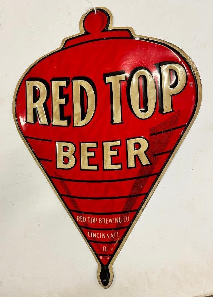 Red Top Beer metal sign: Red Top Beer metal sign. Approx. 21 x 15 inches.