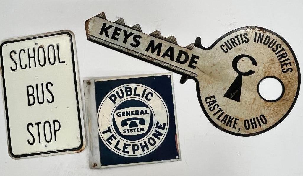 Curtis Industries key sign, Telephone sign etc (1 of 6)