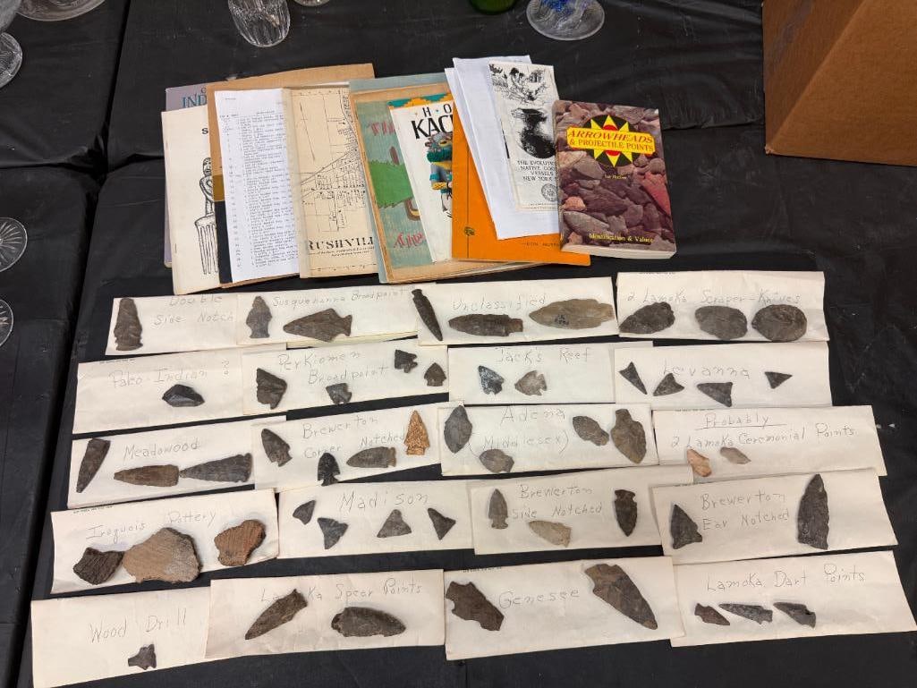 Collection of arrowheads, points, drills etc. (1 of 9)