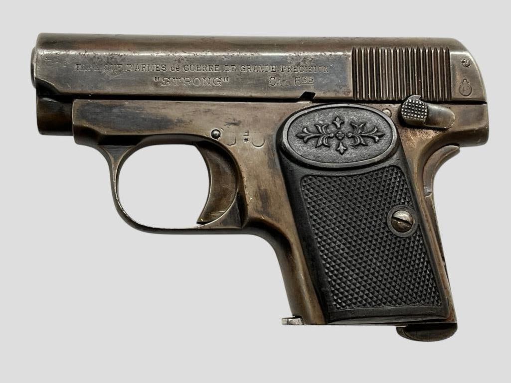 Fabrique de Arms Strong pistol: Fabrique de Arms Strong semi auto pistol. cal. 6.35mm. Serial # TT17829