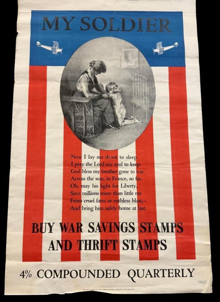 WW1 original War Stamps poster: WW1 original 1917 War Stamps poster by H.H. Green. Approx. 22 x 14 inches.