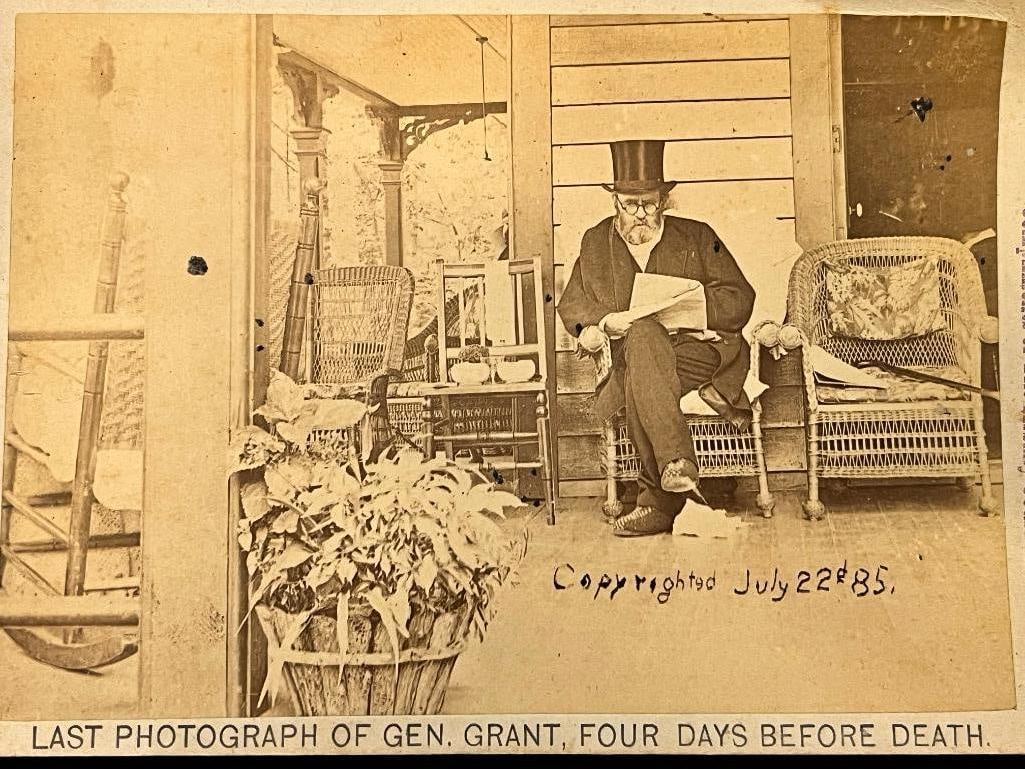 Photograph of General Grant: Photograph of General Grant, copyrighted July 22nd, 1885. Approx. 6.5 x 4.25 inches.