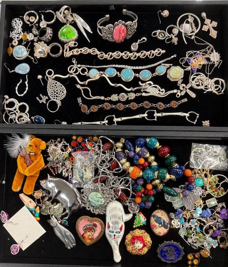 Sterling and Other Misc. Costume Jewelry (1 of 8)