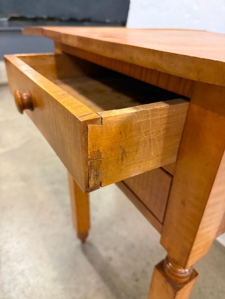 Tiger Maple Drop Leaf 2 Drawer Stand - 4