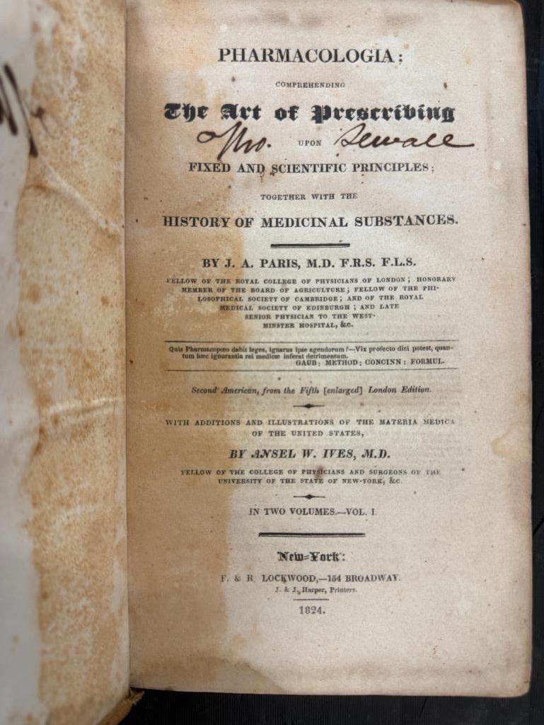 2 Antique Books The Art of Prescribing by JA Paris, MD: 2 Antique Books - Pharmacologia The Art of Prescribing by JA Paris MD 1824 and 1823