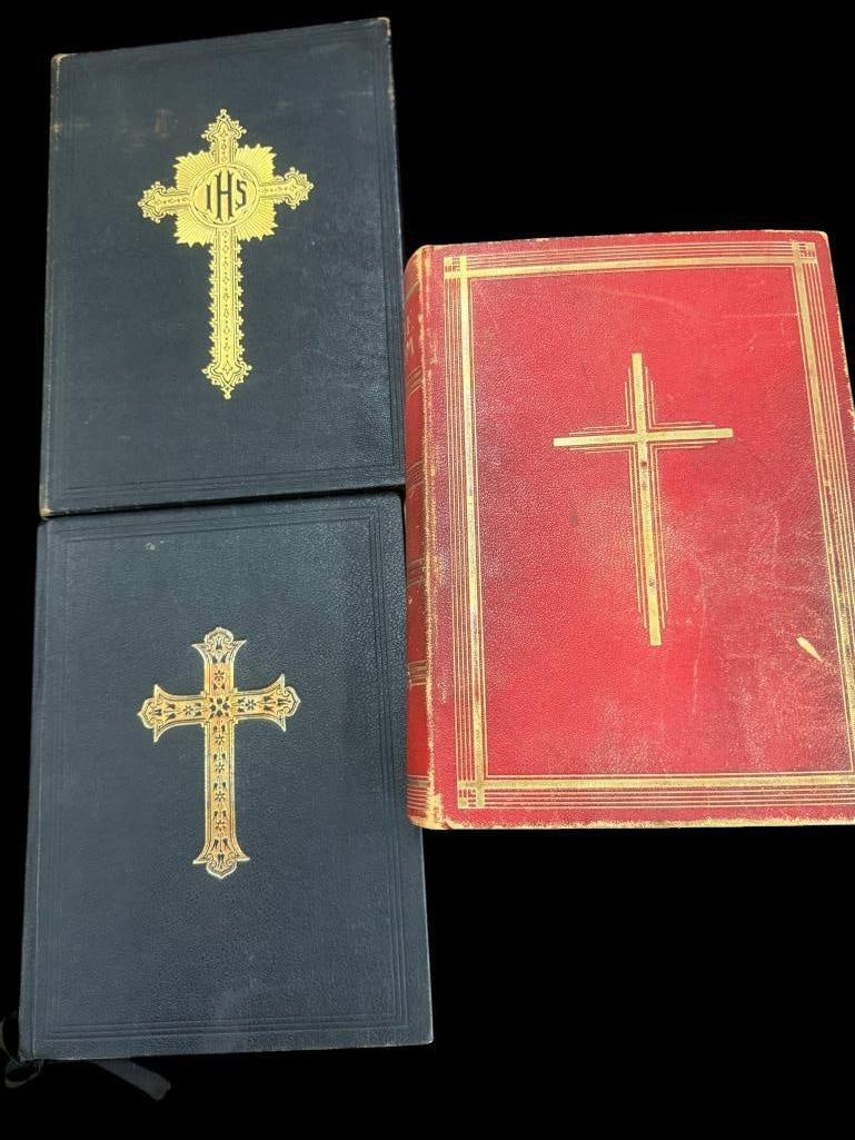 3 Latin Missal books: 3 Latin Missal books, including Mass for the Dead.