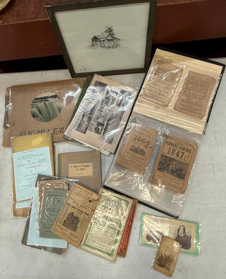 Phinney's Calendars, Niagara Falls books etc.: Collection of Phinney's Calendars Western Almanacs, Niagara Falls books, Burk's Guide and more.