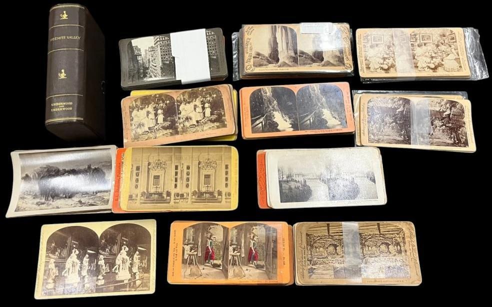 Collection of Stereoview Cards: Collection of approx. 150 Stereoview Cards by Montgomery Ward, J.C. White, Underwood & Underwood, William Reilly, George Parker, William Head & Co. and more.