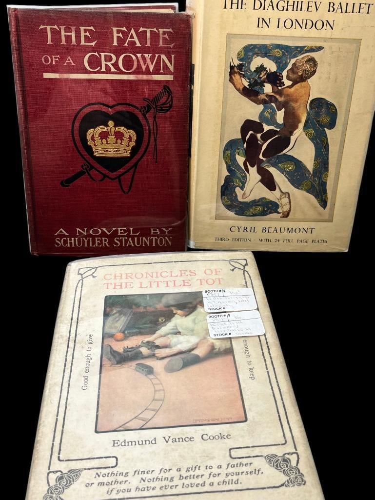Group of 3 books: Group of 3 books including The Fate of a Crown by Schuyler Staunton (L. Frank Baum), The Diaghilev Ballet in London by Cyril Beaumont and Chronicles of the Little Tot by Edmund Vance Cooke with