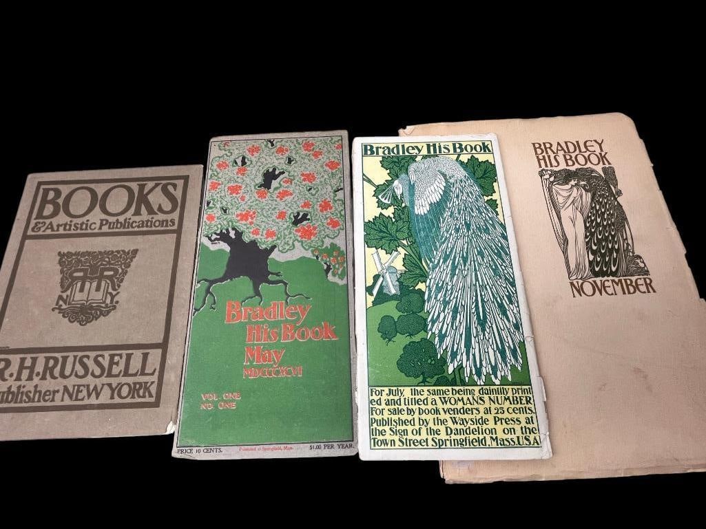 3 issues of Bradley His Book and Books & Artistic Publications: 3 issues of Bradley His Book and Books & Artistic Publications of R.H. Russell. 4 books total.