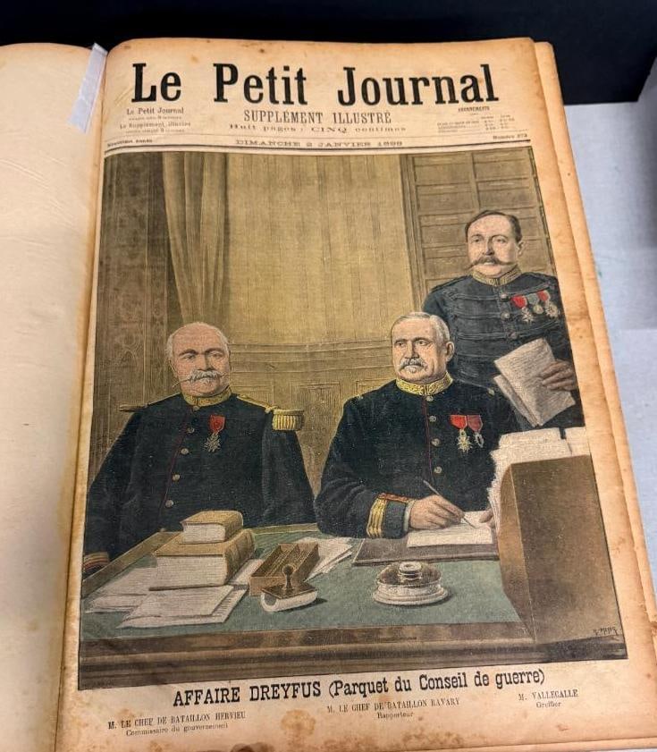 Le Petite Journal bound volumes: 7 Le Petite Journal bound volumes from the years 1898, 1901, 1906, 1907, 1909, 1910 and 1913. Approx. 18 x 13 inches.