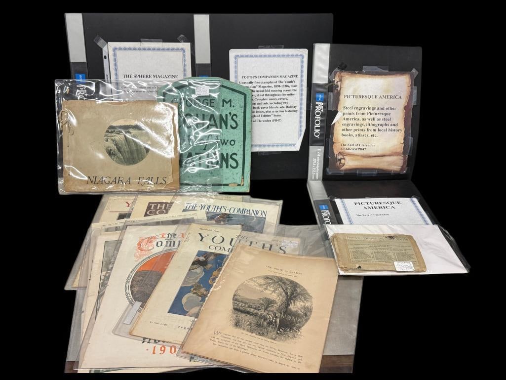 Steel engravings of America, Youth's Companion Magazines etc.: Steel engravings of Picturesque America, Youth's Companion Magazines, Niagara Falls book, Hood's Photos of the World and more.