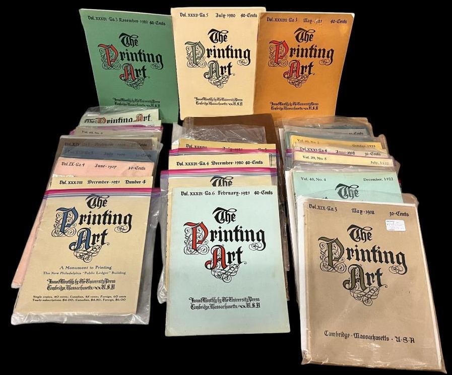 Early 1900's volumes of The Printing Art: Early 1900's volumes of The Printing Art. Approx. 30 pieces.