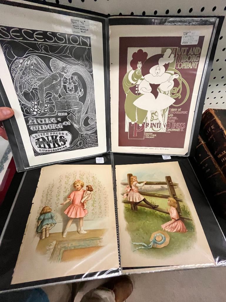 Bound volumes of Life Magazine, printing ads etc.: Bound volumes of Life Magazine, printing ads, ink advertising, Ida Waugh prints, Maud Humphrey prints, Jesse Wilcox Smith prints, Kate Greenaway prints and more.