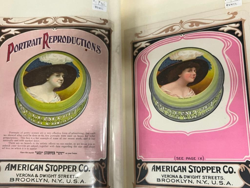 Perfume, Soap and related advertising: Perfume, Soap and related advertising. Featuring lithographs by Buedingen Box & Label Co. Rochester NY, 1910-1913. Approx. 18 x 14 inches.