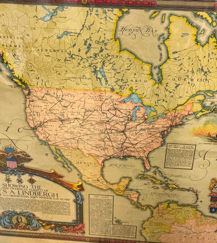 1928 Lindbergh Flights map - 2