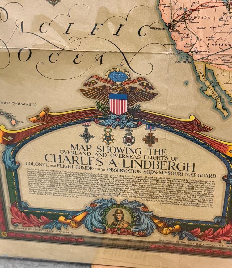 1928 Lindbergh Flights map - 3