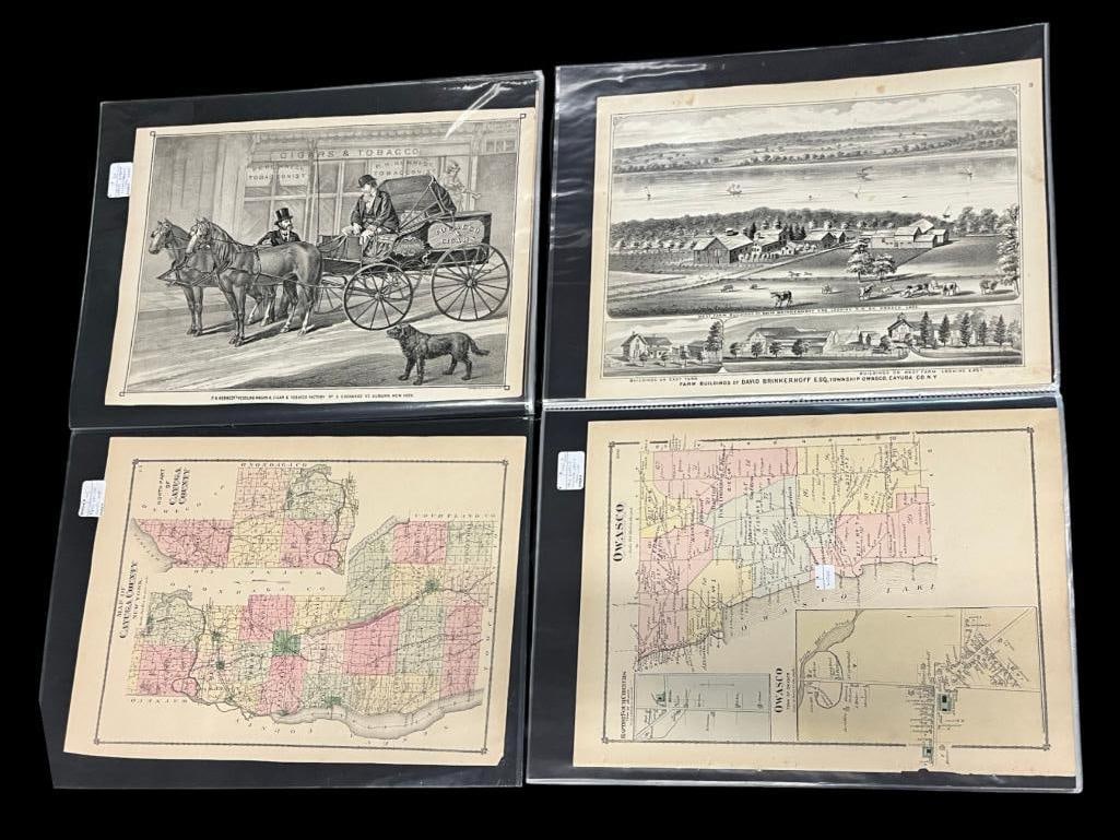Cayuga & Schuyler County maps and prints: Cayuga & Schuyler County maps and prints. 2 books. Approx. 18 x 15 inches.