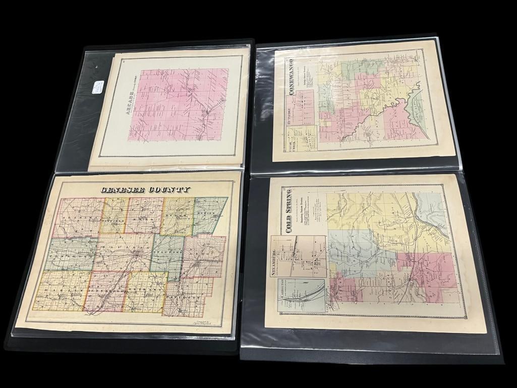 Genesee, Wyoming and Cattaraugus County maps: Genesee, Wyoming and Cattaraugus County maps. 2 books. Approx. 18 x 15 inches.
