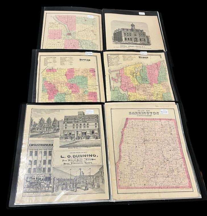 NY County Maps: 3 books of NY County Maps. Including Tompkins, Broome, Ulster, Yates, Wayne, Clinton and Tioga. Approx. 18 x 15 inches.