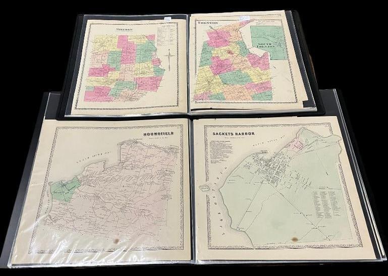 Oneida, St. Lawrence and Jefferson County maps and prints: Oneida, St. Lawrence and Jefferson County maps and prints. 2 books. Approx. 20 x 16 inches.