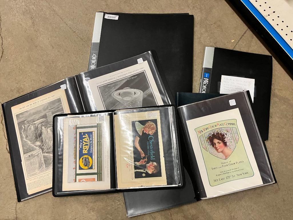 Group of advertising prints, letterheads and more: Group of advertising prints, letterheads and more. Including the International Studio, technology, articles on printing etc.