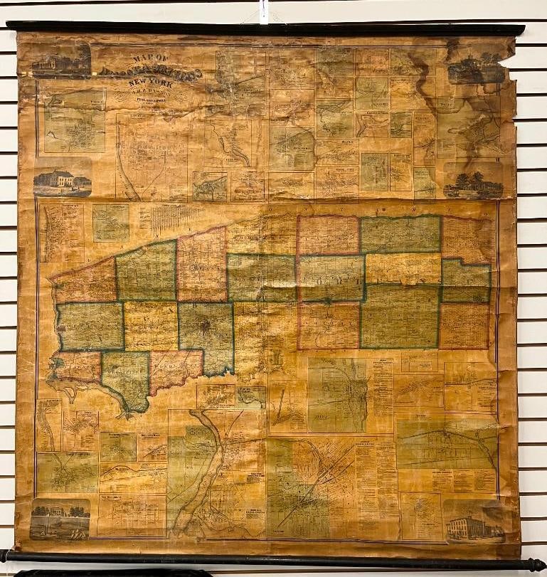 1860 Wall Map of Niagara Orleans counties NY: 1860 Wall Map of Niagara Orleans counties NY. Approx. 64 x 64 inches.