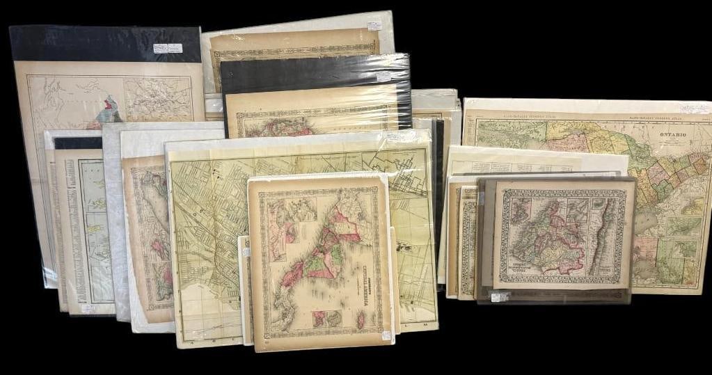 Group of World Country maps: Group of World Country maps. Approx. 39 pieces. Including Central America, Mexico, Denmark, England, Africa, Canada, China, Cuba, Brazil and more.