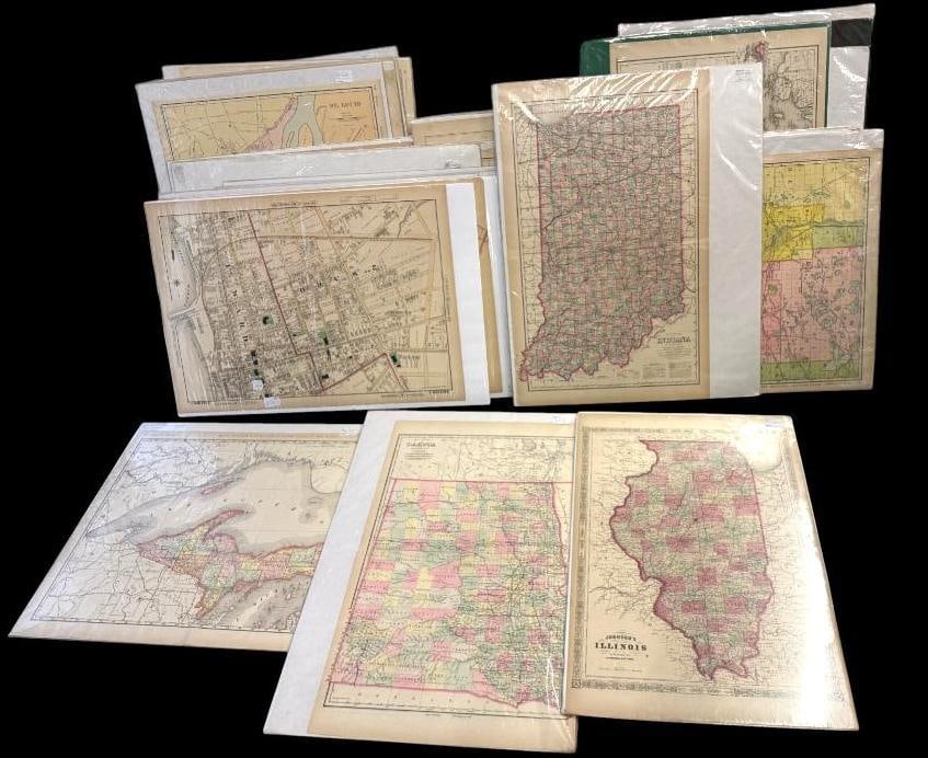 Group of State maps from the U.S. and more: Group of State maps from the U.S. and more. Approx. 51 pieces.
