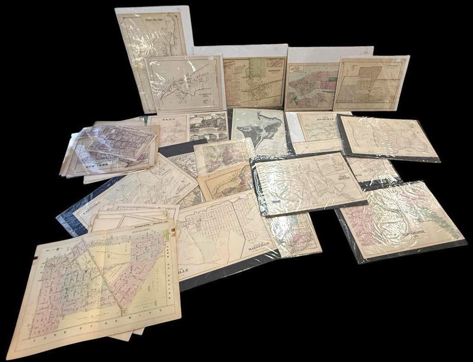 Maps of NY Towns, cities, villages etc.: Maps of NY Towns, cities, villages etc. Approx. 42 pieces.