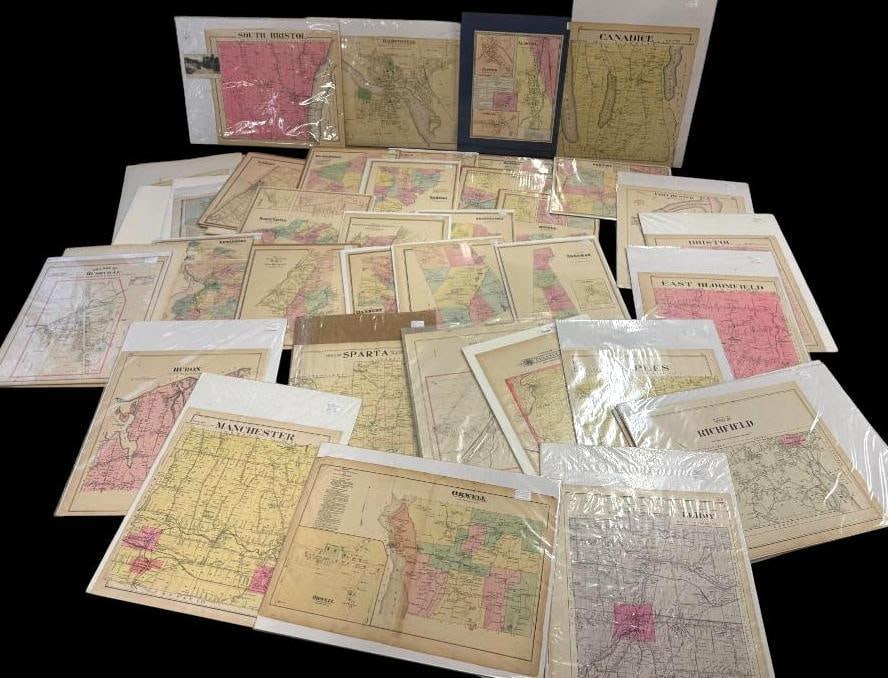 Maps of NY Towns, cities, villages etc.: Maps of NY Towns, cities, villages etc. Approx. 45 pieces..