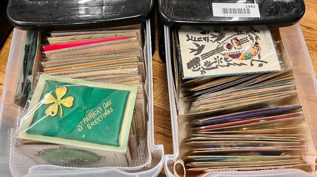 Padded Birthday, Thanksgiving and other holidays postcards: Padded Birthday, Thanksgiving and other holidays postcards.