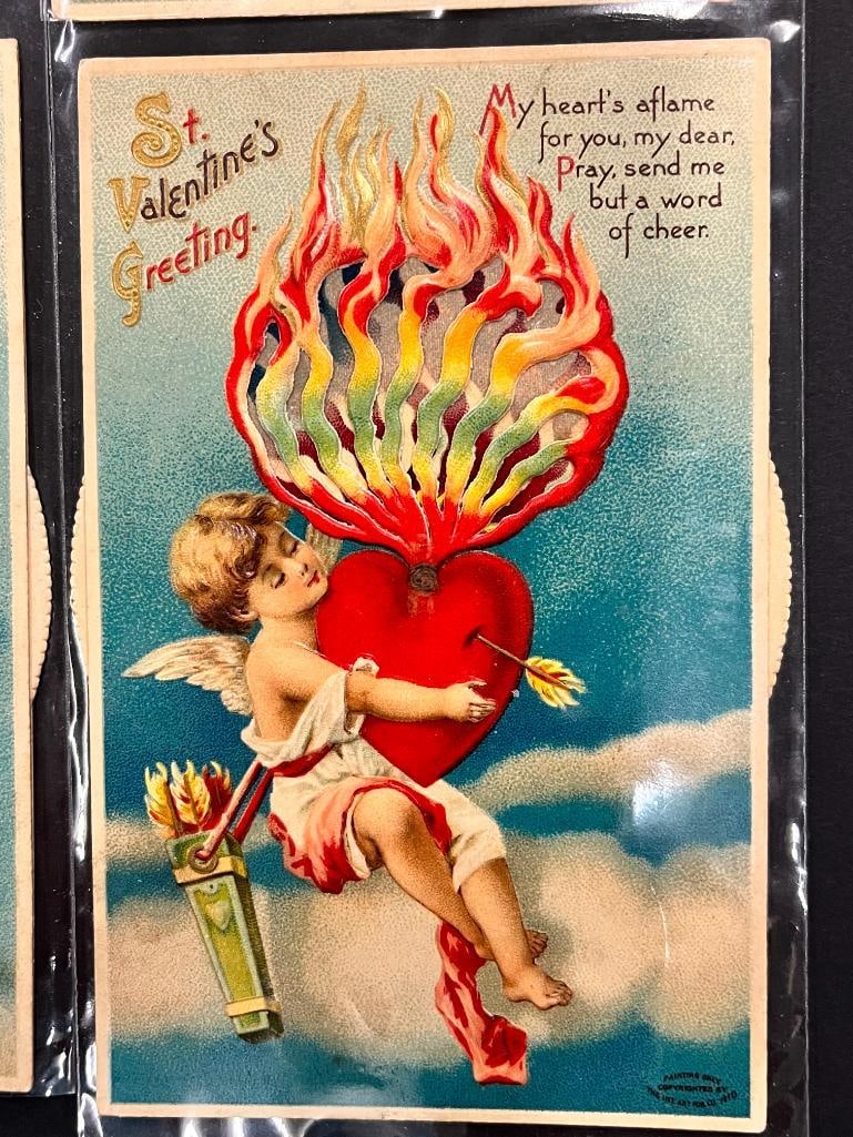 5 Valentine Mechanical Postcards - 3