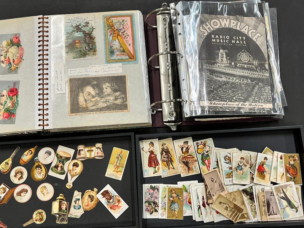 Cigarette cards, trade cards, programs, playbills etc.: Cigarette cards, trade cards, programs, playbills etc.