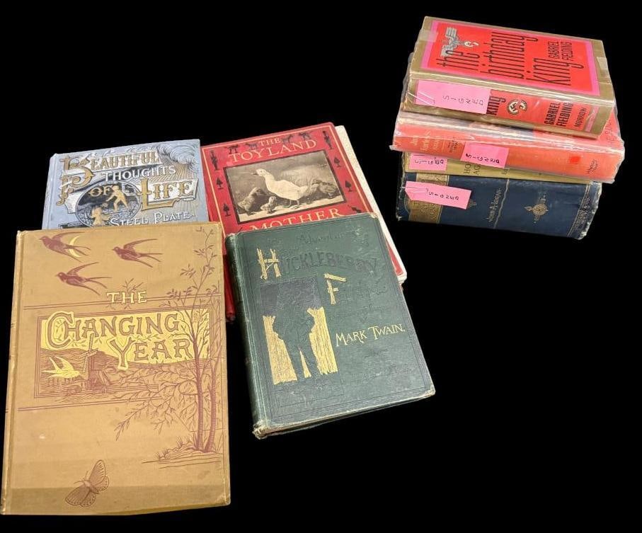 Group of 8 books, some signed: Group of 8 books. Signed books - Jim Farley's Story The Roosevelt Years, The Birthday King by Gabriel Fielding, Home Again by James Edmiston and The Great Conspiracy by John A. Logan. Unsigned,