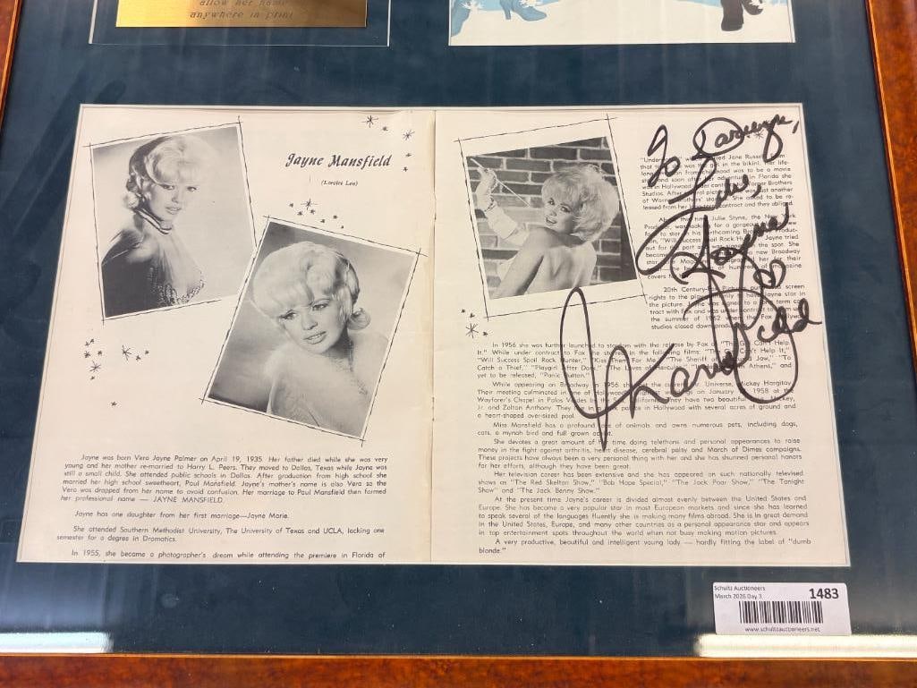 Jayne Mansfield autographed program - 4