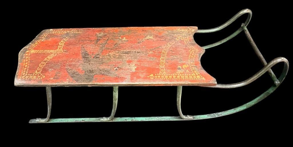Antique hand painted runner sled (1 of 5)