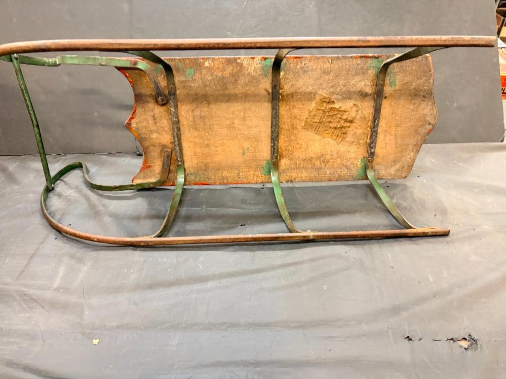 Antique hand painted runner sled - 4