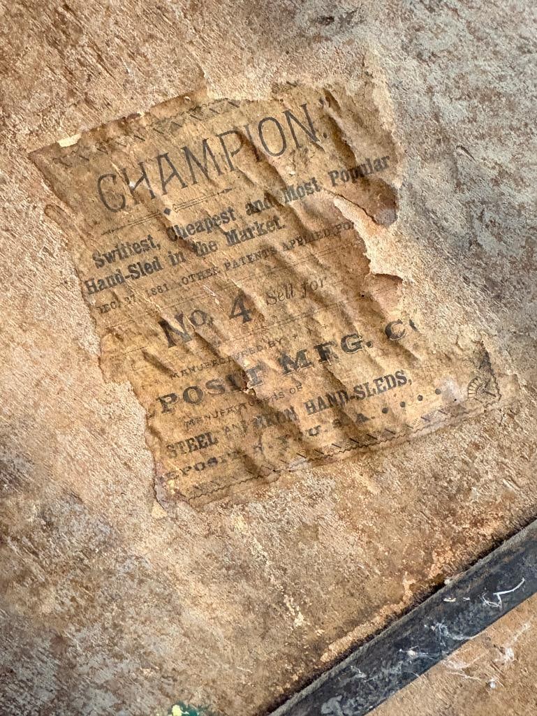 Antique hand painted runner sled - 5