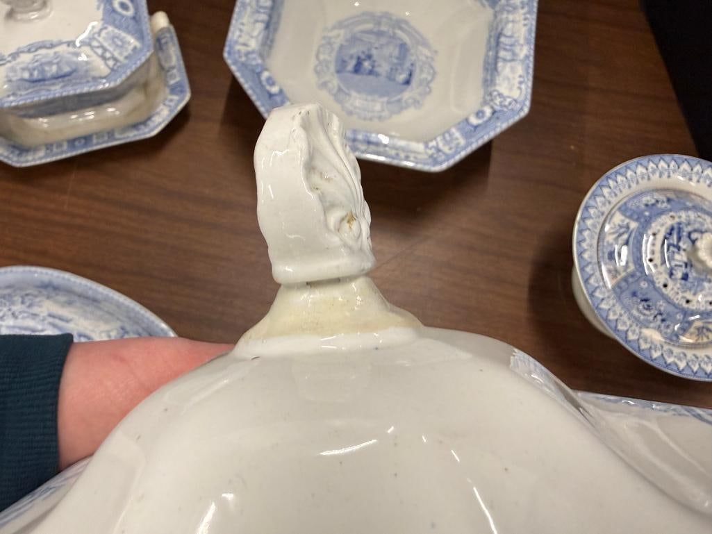 5 transferware serving dishes - 11