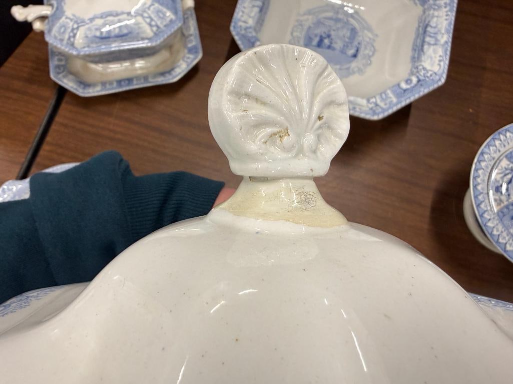 5 transferware serving dishes - 12