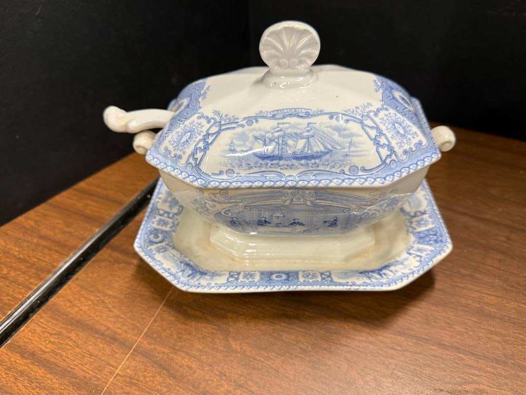 5 transferware serving dishes - 13